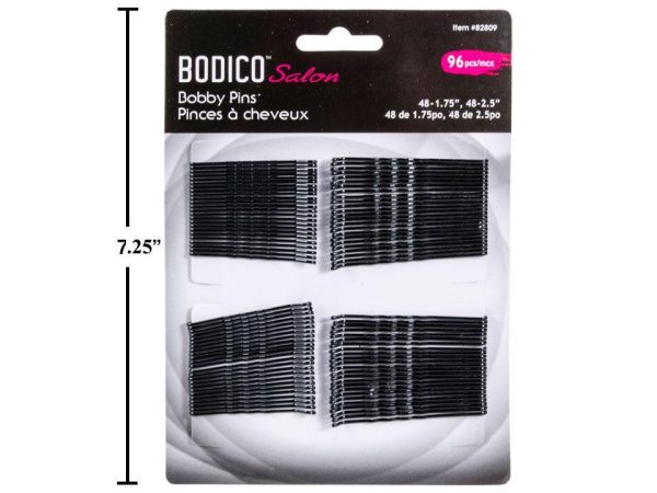 Bodico Bobby Pins – Black ~  96 per pack