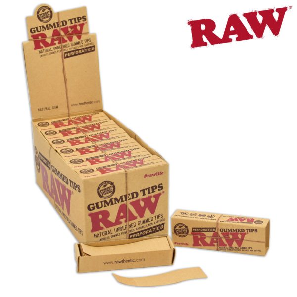 RAW Perforated Gummed Tips 33/pk ~ 24 packs per box