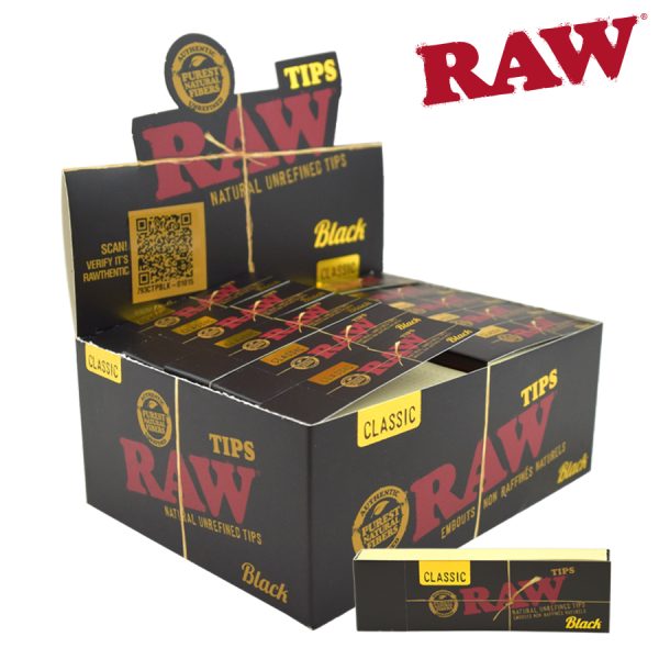 RAW Classic Black Tips 50/pk ~ 50 packs per box