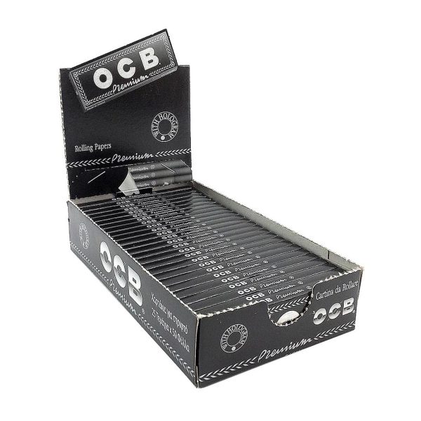 OCB Black Premium 1-1/4″ Papers – 50/pack ~ 25 packs per box