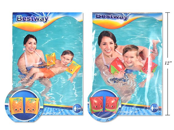 Inflatable Arm Bands – 2 Chamber – 9″ x 6″ ~ Fruits {32042}