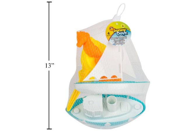 Sunny Dayz Sail Boat Beach Set in Mesh Bag ~ 3 pieces