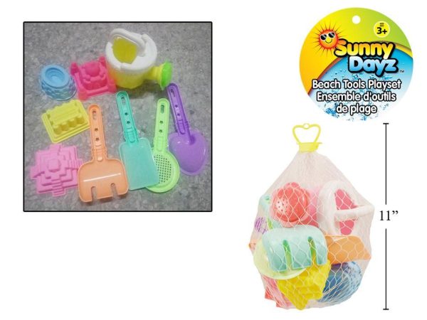 Sunny Dayz Watering Can Beach Set in Mesh Bag ~ 9 pieces