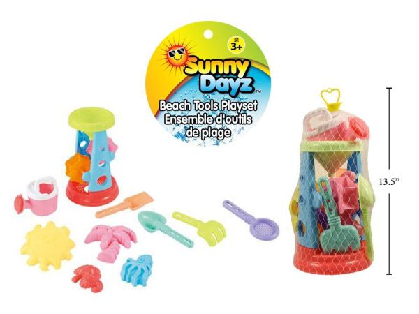 Sunny Dayz Sand Mill Beach Set in Mesh Bag ~ 10 pieces