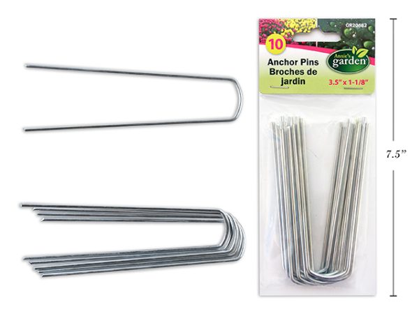 Garden Anchor Pins (Lawn Staples) – 5-7/8″ x 1.5″ ~ 10 per pack