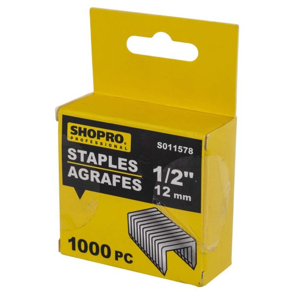 ShopPro Staple Gun Staples – 1/2″ / 12mm ~ 1000 per pack