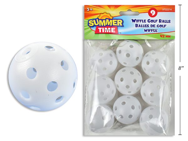 White Plastic Practice Golf Balls ~ 9 per pack