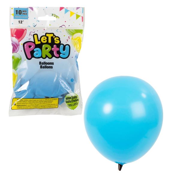 Let’s Party 12″ Round Balloons – Light Blue ~ 10 per pack