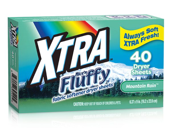 XTRA Fluffy Fabric Softener Sheets – Rain Fresh Scent ~ 40 per box