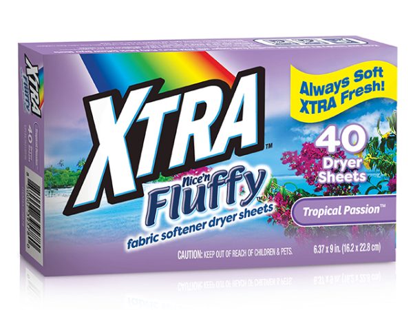 XTRA Fluffy Fabric Softener Sheets – Tropical Scent ~ 40 per box
