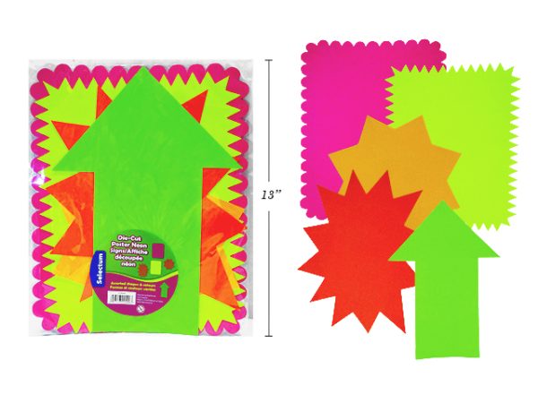 Selectum Die Cut Poster Board Neon Shapes – 11″ x 14″ ~ 5 per pack