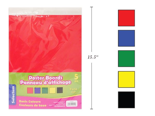 Selectum Poster Boards Primary Colors – 11″ x 14″ ~ 5 per pack