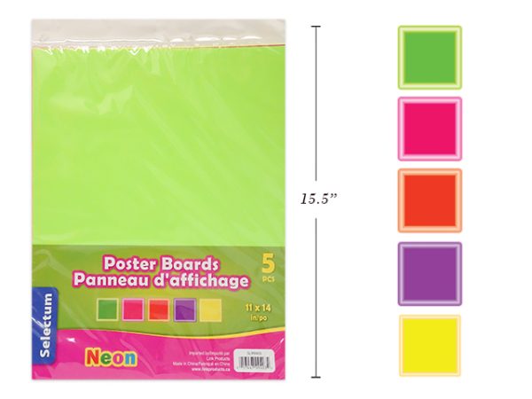 Selectum Poster Boards Neon Colors – 11″ x 14″ ~ 5 per pack