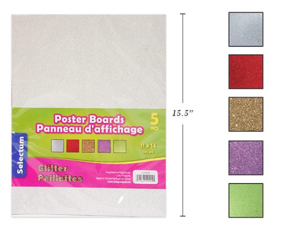 Selectum Poster Boards Glitter Colors – 11″ x 14″ ~ 5 per pack