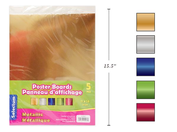 Selectum Poster Boards Metallic Colors  – 11″ x 14″ ~ 5 per pack