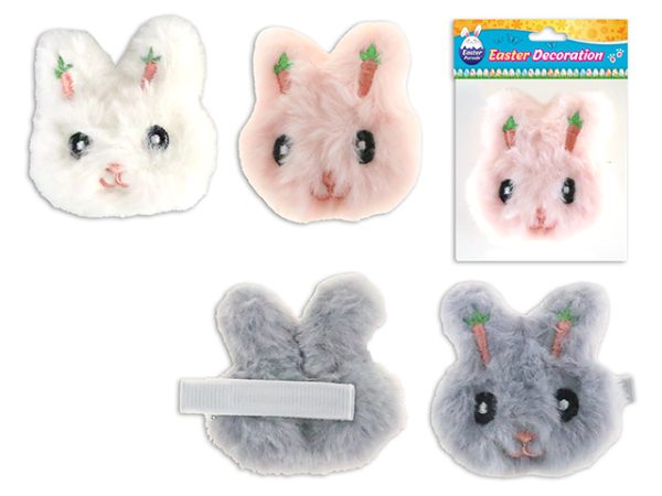 Easter Embroidered Plush Bunny Hair Clips ~ 2-3/8″ x 2.25″