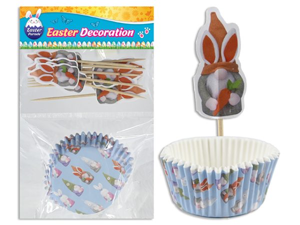 Easter Gnome Baking Cups with Picks – 2″ ~ 24 pieces