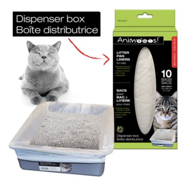 Animoos Biodegrable Cat Litter Liner ~ 10 per Dispenser Box