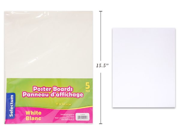 Selectum Poster Boards White Only – 11″ x 14″ ~ 5 per pack