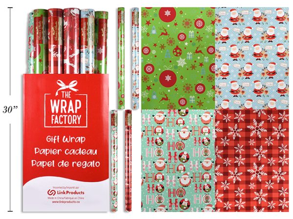 Christmas Single Roll Wrapping Paper ~ 30″ x 240″