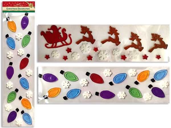 Christmas Gel Cling Banner ~ 2 assorted