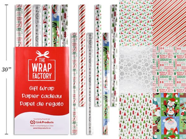 Christmas Single Roll Wrapping Paper ~ 30″ x 192″