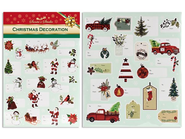Christmas Foil Peel & Stick Gift Tags ~ 60 per pack