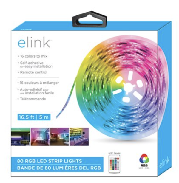 Elink LED Strip Light with Remote ~ 16.5′ (5M)