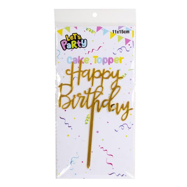 Let’s Party “Happy Birthday” Acrylic Cake Topper