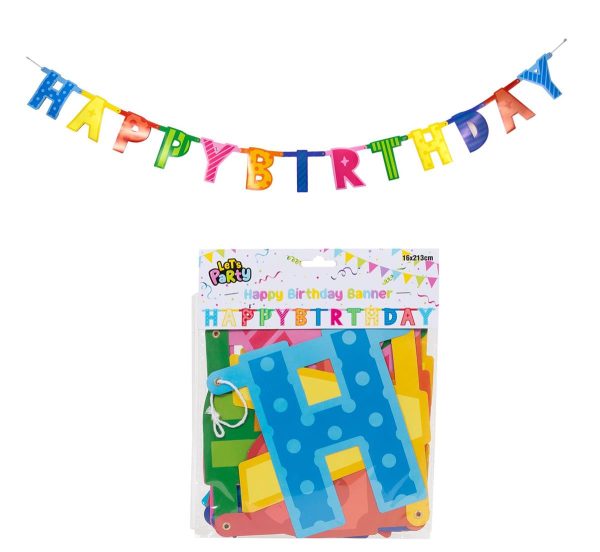 Let’s Party “Happy Birthday” Banner ~ 6″ x 7′ long