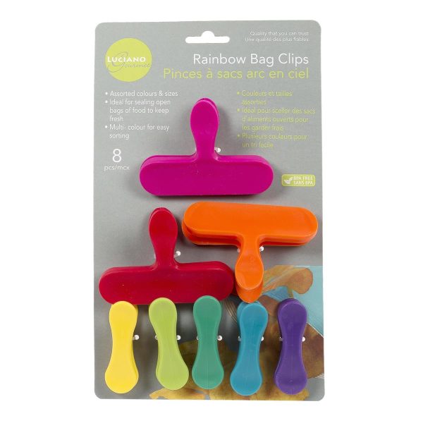 Luciano Rainbow Bag Clips ~ 8 per pack
