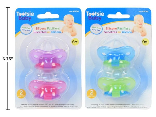 Tootsie Baby Silicone Pacifiers (0 & 6+ months) ~ 2 per pack