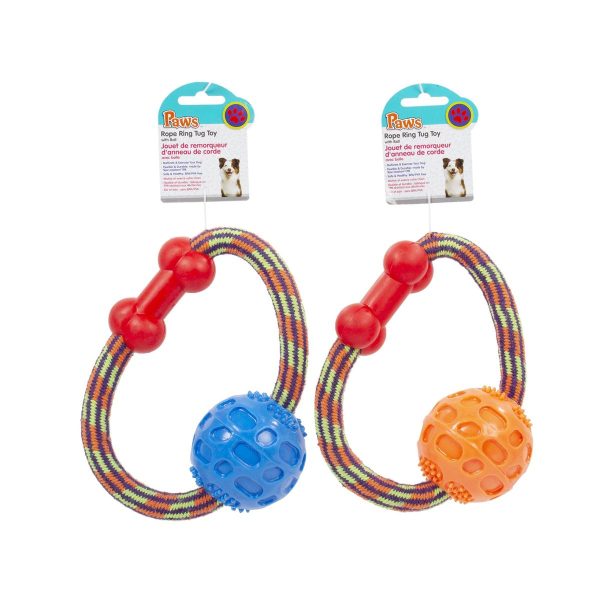 PAWS Rope Ring Tug Toy with Ball