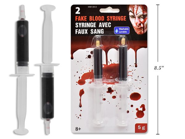 Halloween Fake Blood Syringe 5gr ~ 2 per pack
