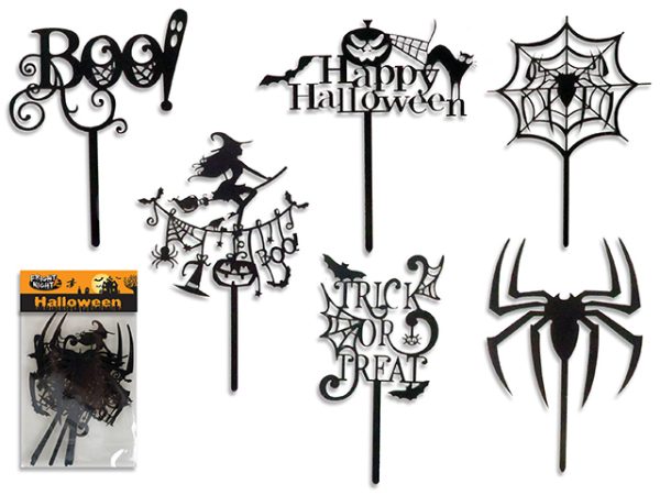 Halloween Acrylic Cake Toppers ~ 6 per pack