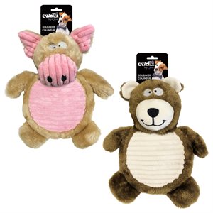 Cudli Large Squeaker Bear / Pig Plush Dog Toy ~ 12 - Mr FLY