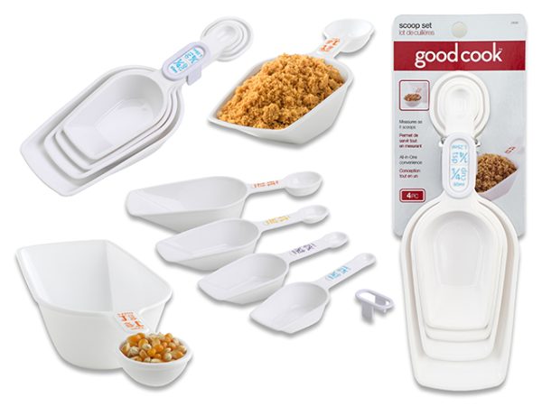 Good Cook Plastic Measuring Scoop Set ~ 4 per set