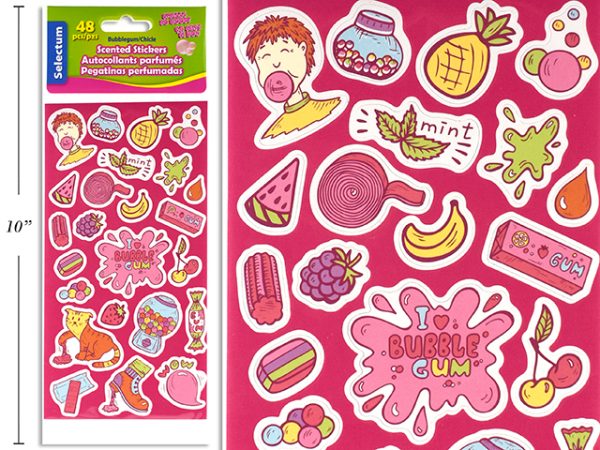 Selectum Scented Bubble Gum Stickers ~ 48 pieces