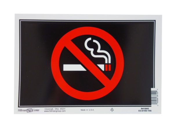 Plastic Sign 8″ x 10″ ~ NO SMOKING SYMBOL