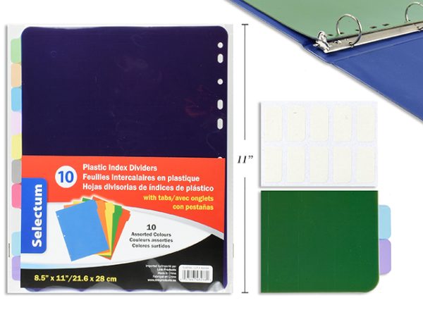 Selectum Poly Index Dividers with Tabs ~ 10 per pack