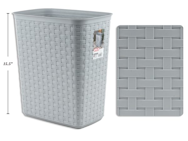 Sterilite Plastic Weave Wastebasket – Grey ~ 22 Litre