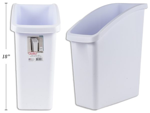 Sterilite Plastic Undersink Wastebasket – White ~ 13″ (L) x 18″ (W) x 5.75″ (H)