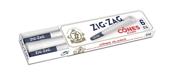 Zig Zag White Cones – 1-1/4 – 6 per pack ~ 24 packs/display