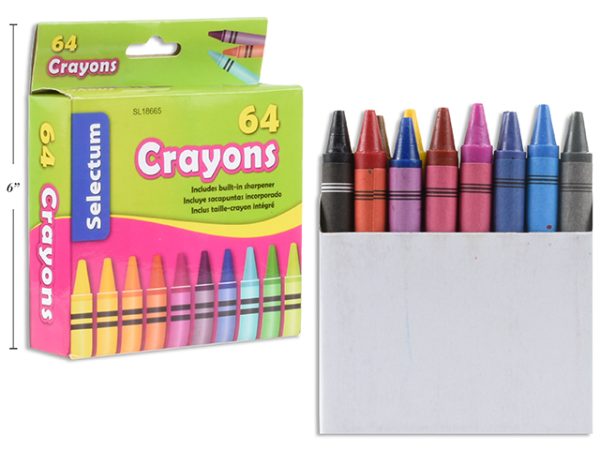 Selectum Crayons with Built-In Sharpener ~ 64 per pack