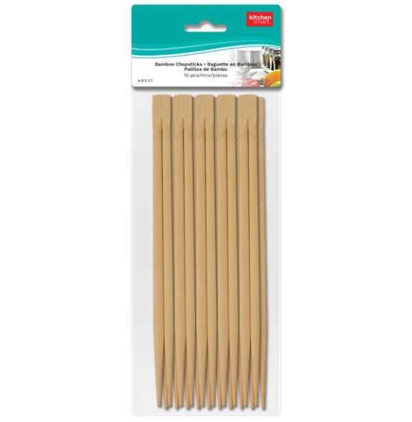 Kitchen Smart Bamboo Chopsticks ~ 10 pairs / pack