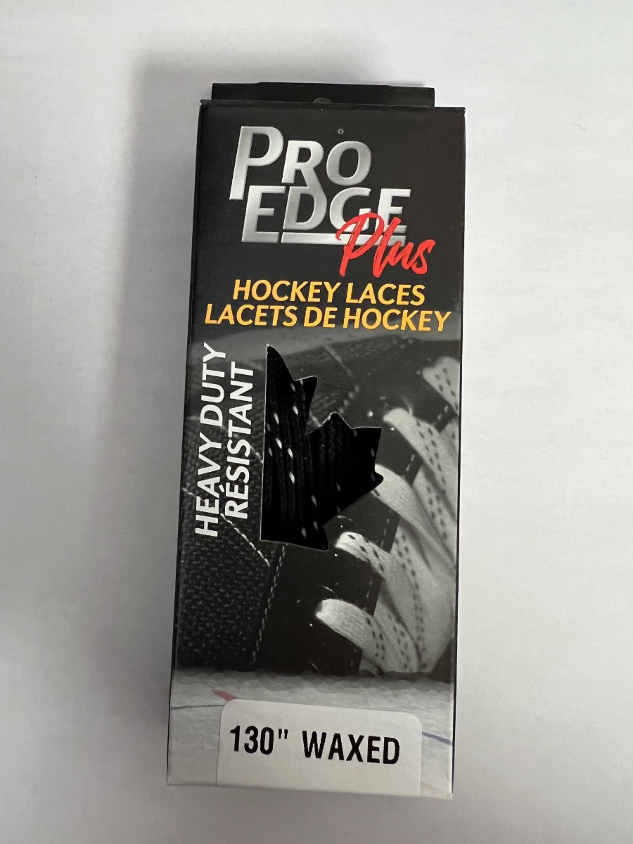 ProEdge Plus Black Wide Wax Double Tracer Waxed Skate Laces 130"/330cm Mr FLY