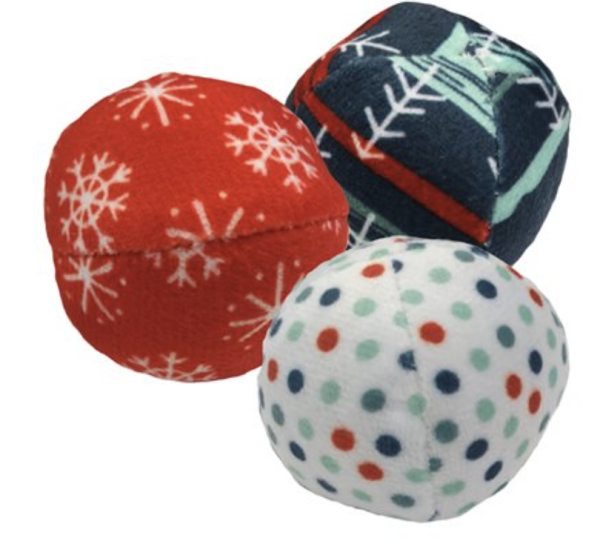 Animoos Christmas Plush Ball Cat Toys ~ 1 per pack