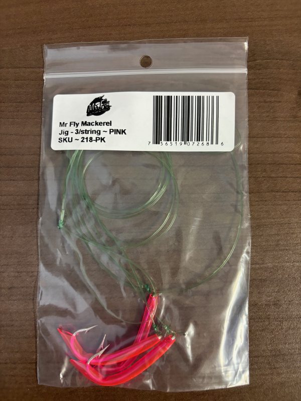 Mr Fly Mackerel Color Tube Jigs ~ 3 per string ~ PINK