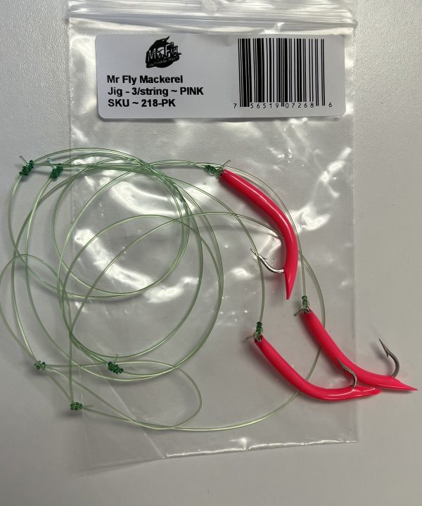 Mr Fly Mackerel Color Tube Jigs ~ 3 per string ~ PINK