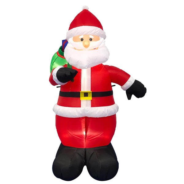 Christmas Air Blown Inflatable Santa with 3 LED Lights – 5′